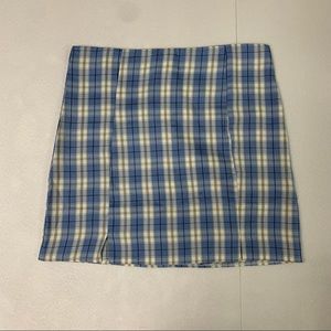 Blue Plaid Miniskirt